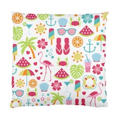 Flamingo Bird Nature Illustration Summer Beach Standard Cushion Case (two Sides)