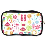 Flamingo Bird Nature Illustration Summer Beach Toiletries Bag (Two Sides) Front