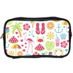 Flamingo Bird Nature Illustration Summer Beach Toiletries Bag (Two Sides) Back