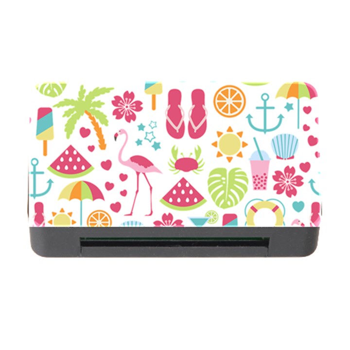 Flamingo Bird Nature Illustration Summer Beach Memory Card Reader with CF