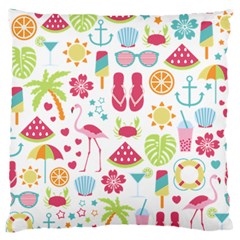 Flamingo Bird Nature Illustration Summer Beach Standard Flano Cushion Case (one Side)