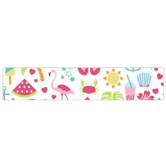 Flamingo Bird Nature Illustration Summer Beach Small Flano Scarf