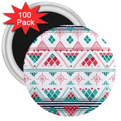 Aztec Ethnic Seamless Pattern 3  Magnets (100 Pack)