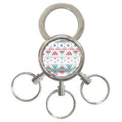 Aztec Ethnic Seamless Pattern 3-ring Key Chain