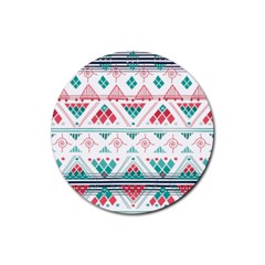 Aztec Ethnic Seamless Pattern Rubber Round Coaster (4 Pack)