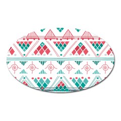 Aztec Ethnic Seamless Pattern Oval Magnet