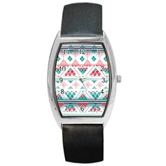 Aztec Ethnic Seamless Pattern Barrel Style Metal Watch