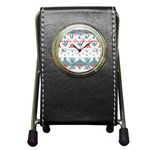 Aztec Ethnic Seamless Pattern Pen Holder Desk Clock Front