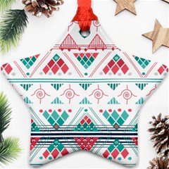 Aztec Ethnic Seamless Pattern Star Ornament (two Sides) by Jancukart