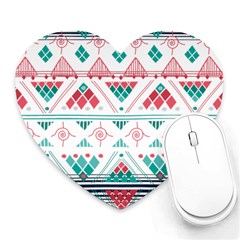 Aztec Ethnic Seamless Pattern Heart Mousepads