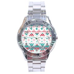 Aztec Ethnic Seamless Pattern Stainless Steel Analogue Watch by Jancukart