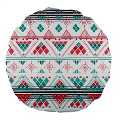 Aztec Ethnic Seamless Pattern Large 18  Premium Flano Round Cushions