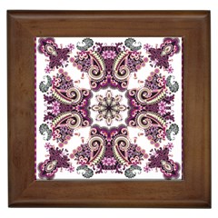 Multicolored Pattern Illustration Purple Peacock Framed Tile by Jancukart