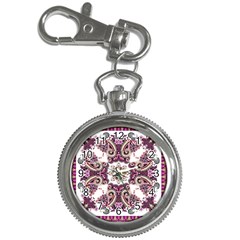 Multicolored Pattern Illustration Purple Peacock Key Chain Watches