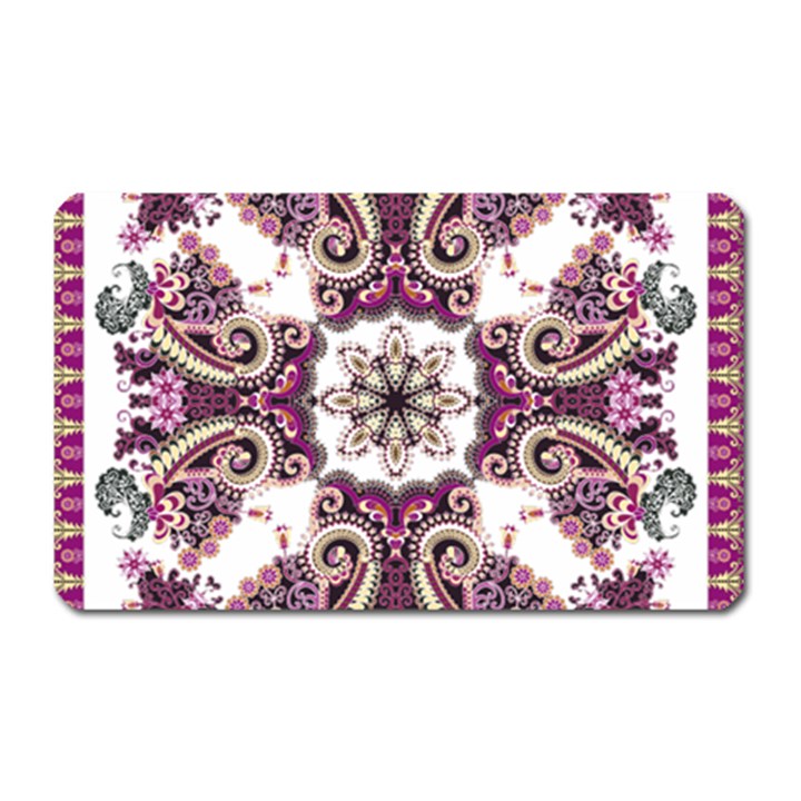 Multicolored Pattern Illustration Purple Peacock Magnet (Rectangular)