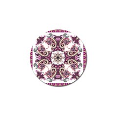 Multicolored Pattern Illustration Purple Peacock Golf Ball Marker