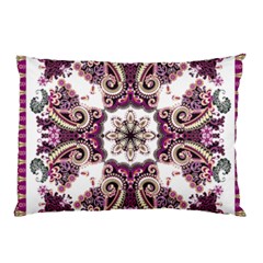 Multicolored Pattern Illustration Purple Peacock Pillow Case by Jancukart