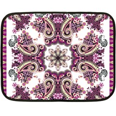 Multicolored Pattern Illustration Purple Peacock Fleece Blanket (mini)