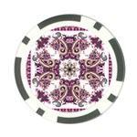 Multicolored Pattern Illustration Purple Peacock Poker Chip Card Guard (10 pack) Front