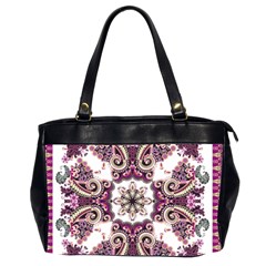 Multicolored Pattern Illustration Purple Peacock Oversize Office Handbag (2 Sides) by Jancukart