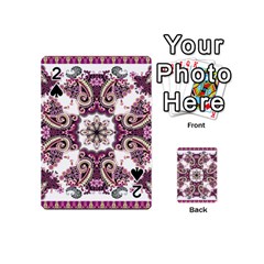 Multicolored Pattern Illustration Purple Peacock Playing Cards 54 Designs (mini) by Jancukart