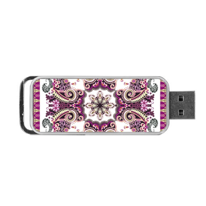 Multicolored Pattern Illustration Purple Peacock Portable USB Flash (One Side)