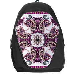 Multicolored Pattern Illustration Purple Peacock Backpack Bag by Jancukart