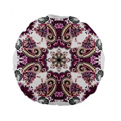 Multicolored Pattern Illustration Purple Peacock Standard 15  Premium Round Cushions