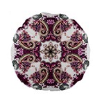 Multicolored Pattern Illustration Purple Peacock Standard 15  Premium Round Cushions Front