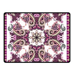 Multicolored Pattern Illustration Purple Peacock Double Sided Fleece Blanket (small) 