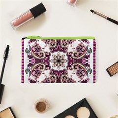 Multicolored Pattern Illustration Purple Peacock Cosmetic Bag (xs)