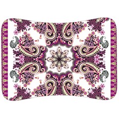 Multicolored Pattern Illustration Purple Peacock Velour Seat Head Rest Cushion