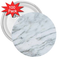 White Marble Texture Pattern 3  Buttons (100 Pack)  by Jancukart