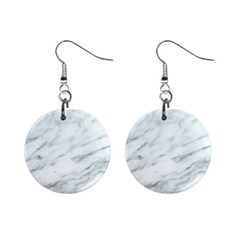 White Marble Texture Pattern Mini Button Earrings by Jancukart