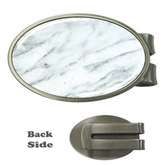 White Marble Texture Pattern Money Clips (oval)  by Jancukart