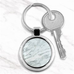 White Marble Texture Pattern Key Chain (round) by Jancukart