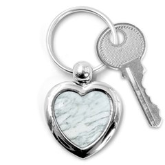 White Marble Texture Pattern Key Chain (heart)