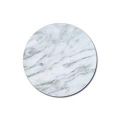 White Marble Texture Pattern Rubber Coaster (round)