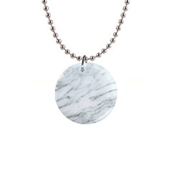 White Marble Texture Pattern 1  Button Necklace by Jancukart