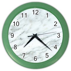 White Marble Texture Pattern Color Wall Clock