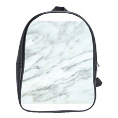 White Marble Texture Pattern School Bag (large)