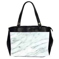 White Marble Texture Pattern Oversize Office Handbag (2 Sides)