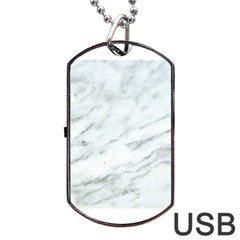 White Marble Texture Pattern Dog Tag Usb Flash (two Sides) by Jancukart