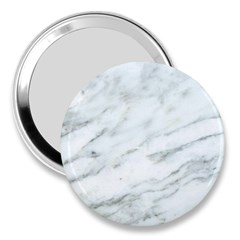 White Marble Texture Pattern 3  Handbag Mirrors