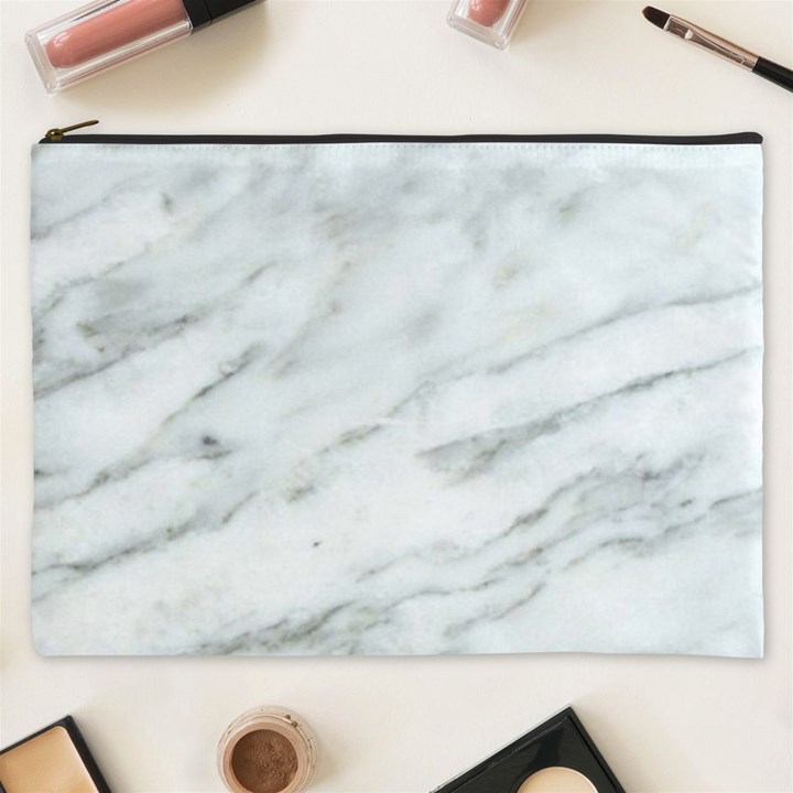 White Marble Texture Pattern Cosmetic Bag (XXXL)