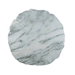 White Marble Texture Pattern Standard 15  Premium Round Cushions