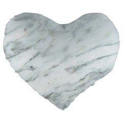 White Marble Texture Pattern Large 19  Premium Heart Shape Cushions