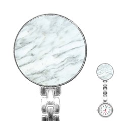 White Marble Texture Pattern Stainless Steel Nurses Watch