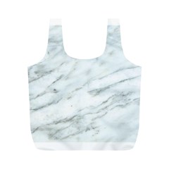 White Marble Texture Pattern Full Print Recycle Bag (m)