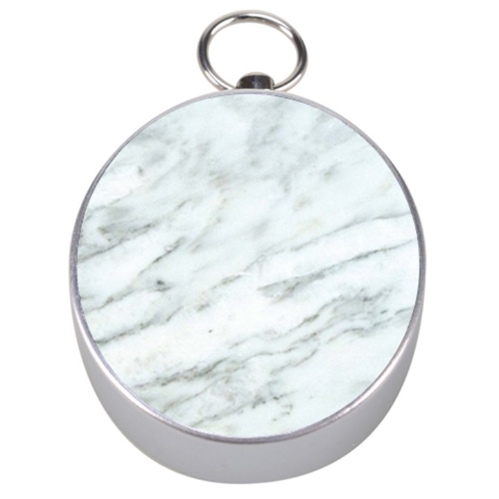 White Marble Texture Pattern Silver Compasses